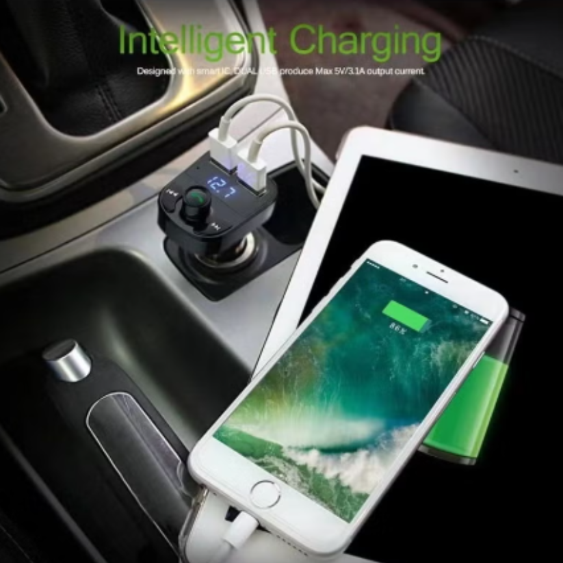 Fast Charging Car Adapter 20W | PD QC Dual USB | Digital Display