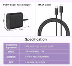 45W Super Fast Charger with 1m USB-C Cable | PD 3.0 PPS | Fast Charging Power Adapter