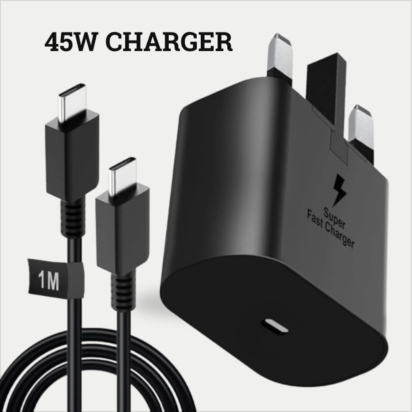 45W Super Fast Charger with 1m USB-C Cable | PD 3.0 PPS | Fast Charging Power Adapter